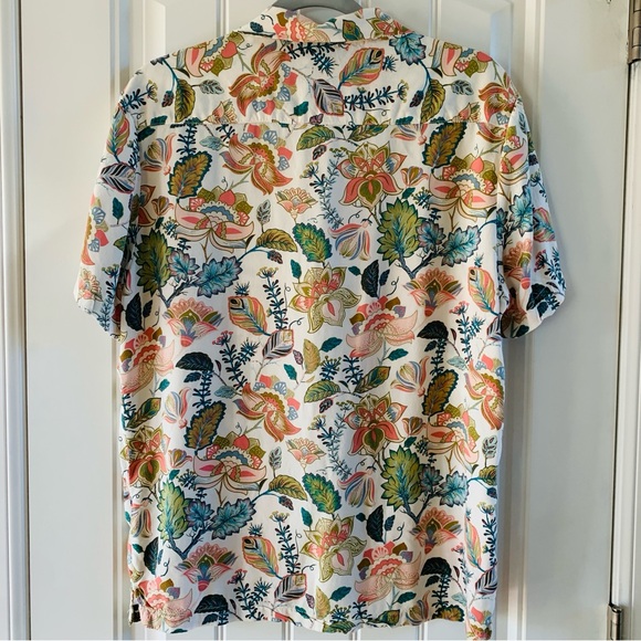 Cactus Man Floral Paisley Hawaiian Casual Short Sleeve Button Down Shirt | Large - Picture 4 of 6